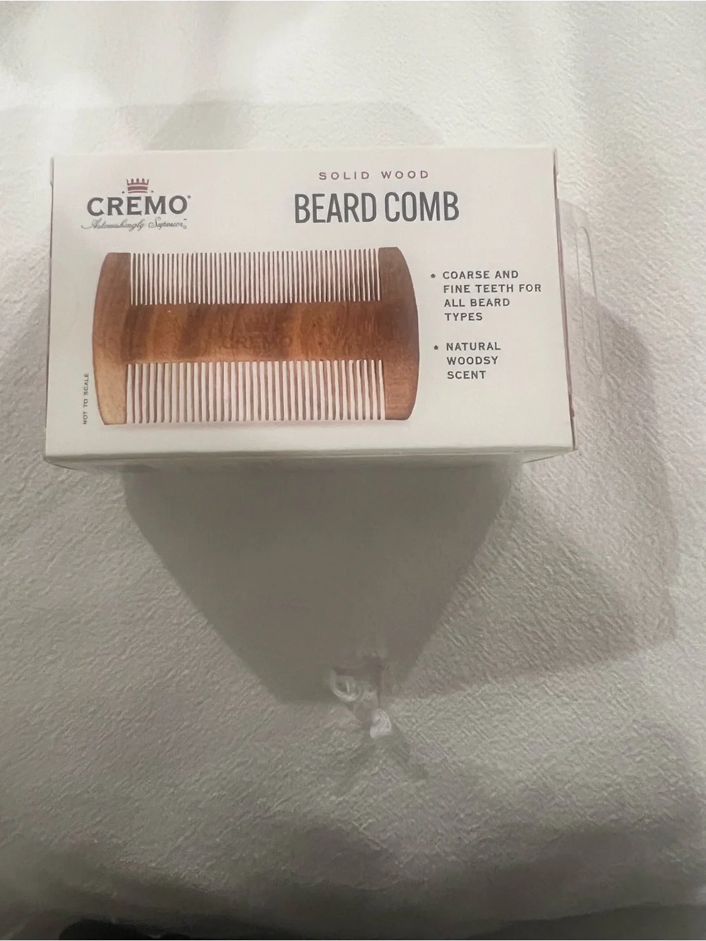 CREMO Solid Wood Beard Comb — Natural Brown Grooming Tool